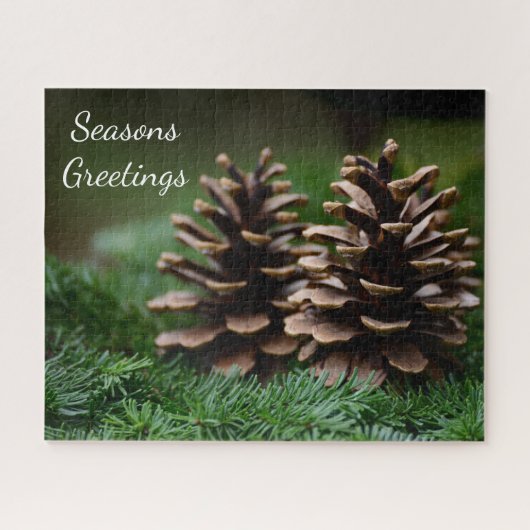 Pine Cone Seasons Greetings Legpuzzel (Horizontaal)
