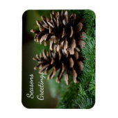 Pine Cone Seasons Greetings Magneet (Verticaal)
