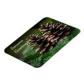 Pine Cone Seasons Greetings Magneet (Linkerzijde)
