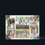 Pine Cone Six Fotocollage Aangepast Kaart<br><div class="desc">Witte lijsten met groene dennennaalden en dennenappels waterverf graphic, lijsten 6 van uw afbeeldingen, stijlvolle en stijlvolle kerstkaarten. Upload zes van uw favoriete afbeeldingen of digitale momentopnamen voor een eenvoudige fotosjabloonkaart. Kwaliteit, professioneel ogend ontwerp met dun wit lijst en elegant schrijven samen met uw aangepaste details. Deze fotomontage van het...</div>