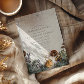 Pine Cone Slingerlichten Rustic Friendsgiving Kaart