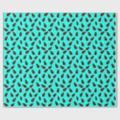 Pine Cone Sneeuwvlokpatroon Aqua Inpakpapier (Vlak)