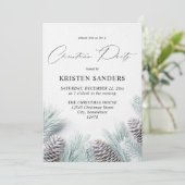 Pine Cone & Snow-kerstfeest Kaart (Staand voorkant)