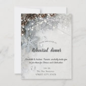 Pine Cone, Snowflakes Rehearsal Dinner Kaart (Voorkant)