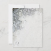 Pine Cone, Snowflakes Rehearsal Dinner Kaart (Achterkant)