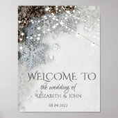 Pine Cone, Snowflakes Wedding Poster (Voorkant)