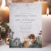 Pine Cone String Lights Rustic Kerstparty Kaart