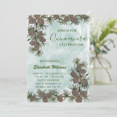 Pine cone tak waterverf Quinceañera Kaart (Staand voorkant)