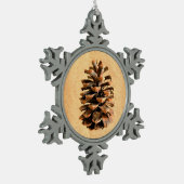 Pine Cone Tin Sneeuwvlok Ornament (Links)