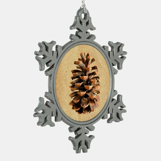 Pine Cone Tin Sneeuwvlok Ornament (Links)