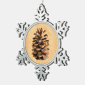 Pine Cone Tin Sneeuwvlok Ornament (Rechts)