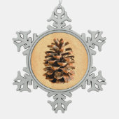 Pine Cone Tin Sneeuwvlok Ornament (Voorkant)
