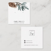PINE CONE TREE BRANCH FOREST STUD EARRING DISPLAY VIERKANTE VISITEKAARTJE (Voorkant / Achterkant)