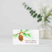 Pine Cone Tree Branch Waterverf Botanisch Visitekaartje (Staand voorkant)