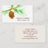 Pine Cone Tree Branch Waterverf Botanisch Visitekaartje (Voorkant / Achterkant)