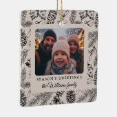 Pine Cone Vakantiefoto Feestelijk Keramisch Ornament (Rechts)