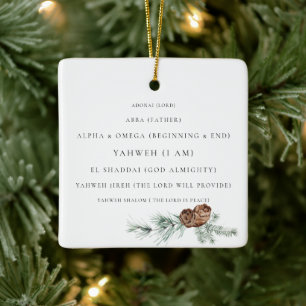 Pine Cone vult de namen van God Christelijk Keramisch Ornament