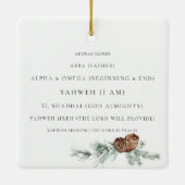 Pine Cone vult de namen van God Christelijk Keramisch Ornament (Achterkant)