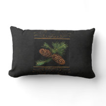 Pine Cone Waterverf 2-zijdig kerstkussen