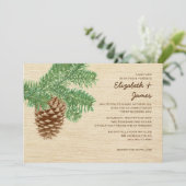 Pine Cone Wedding Invitations Kaart (Staand voorkant)