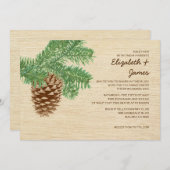 Pine Cone Wedding Invitations Kaart (Voorkant / Achterkant)