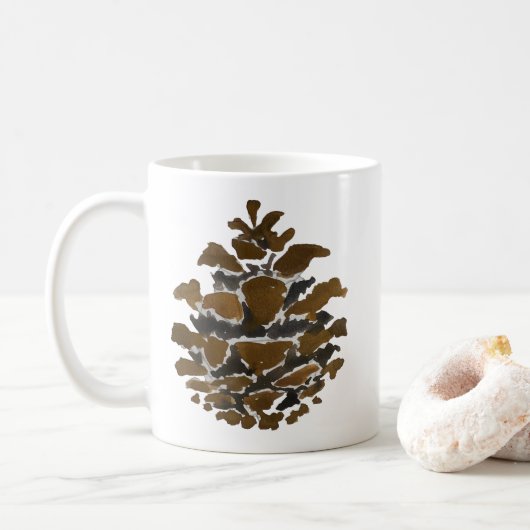 Pine cone Wilderness Christmas Painting Koffiemok (Met donut)