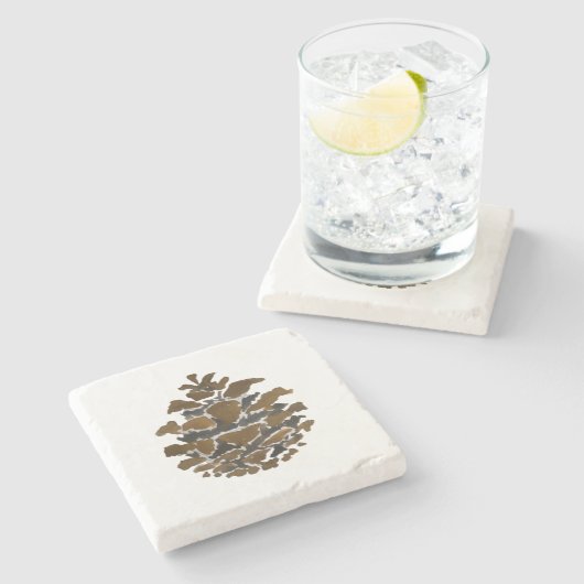 Pine cone Wilderness Christmas Painting Stenen Onderzetter (Zijkant)