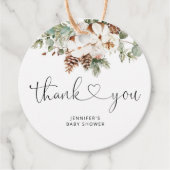 Pine cone winter Evergreen dank u Bedankjes Labels (Voorkant)