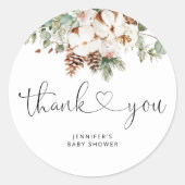 Pine cone winter Evergreen dank u Ronde Sticker (Voorkant)