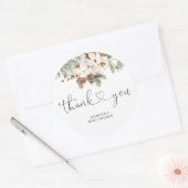 Pine cone winter Evergreen dank u Ronde Sticker (Envelop)