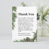 Pine Cone Winter Vrijgezellenfeest Bedankkaart (Staand voorkant)