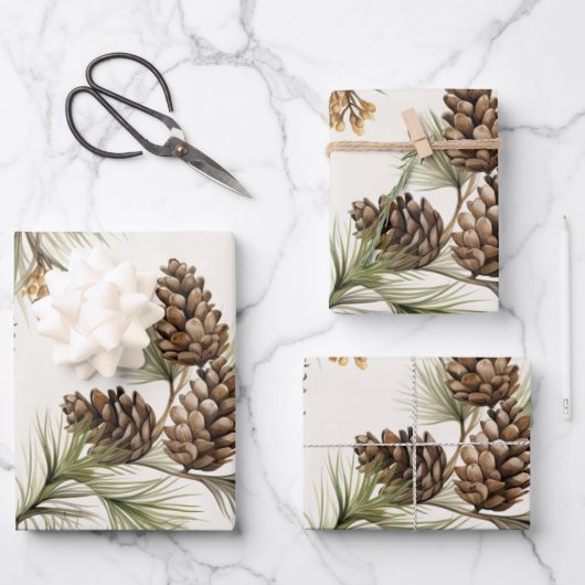 Pine cone Wrapping Papier Inpakpapier Vel (Voorkant)