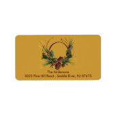 Pine Cone Wreath Return Adres Label (Voorkant)
