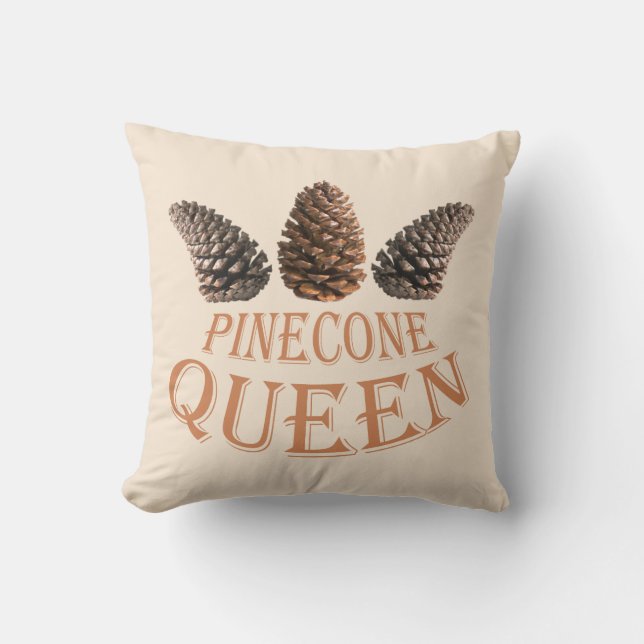 Pine-conenkoningkoningin Kussen (Voorkant)
