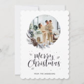 Pine Cones Botanische Krans Foto Vrolijk Kerstfees Feestdagenkaart (Voorkant)