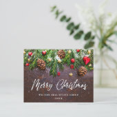 Pine Cones Branch-kerstcadeau voor zakelijke kerst Briefkaart (Staand voorkant)