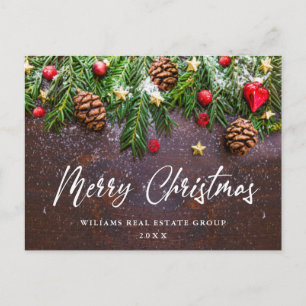 Pine Cones Branch-kerstcadeau voor zakelijke kerst Briefkaart