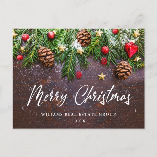 Pine Cones Branch-kerstcadeau voor zakelijke kerst Briefkaart (Voorkant)