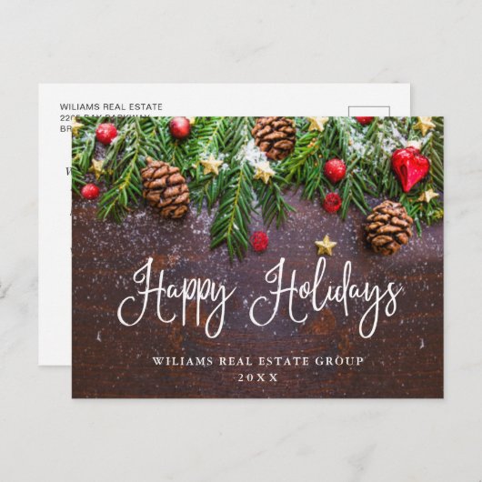 Pine Cones Branch-kerstgroet Briefkaart (Voorkant / Achterkant)