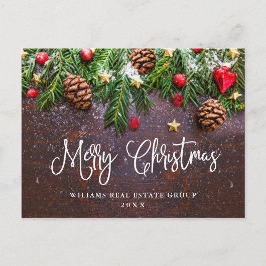 Pine Cones Branch-kerstgroet Briefkaart (Voorkant)