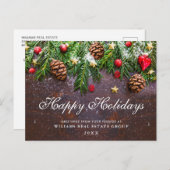 Pine Cones Branch-kerstgroet Briefkaart (Voorkant / Achterkant)