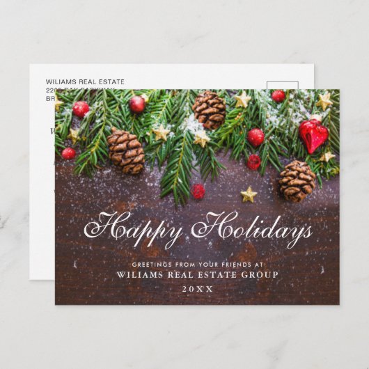 Pine Cones Branch-kerstgroet Briefkaart (Voorkant / Achterkant)