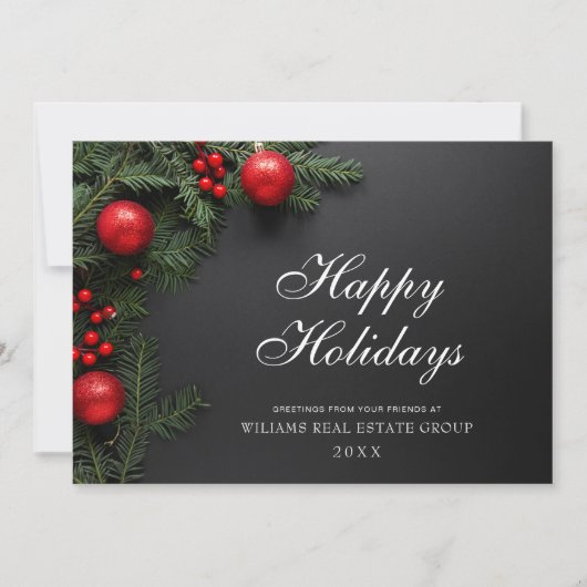 Pine Cones Branch-kerstgroet Feestdagenkaart (Voorkant)