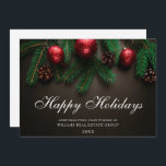 Pine Cones Branch Kerstmis Corporate Greeting Feestdagenkaart<br><div class="desc">Pine Cones Branch Kerstmis Corporate Greeting Holiday Card.</div>