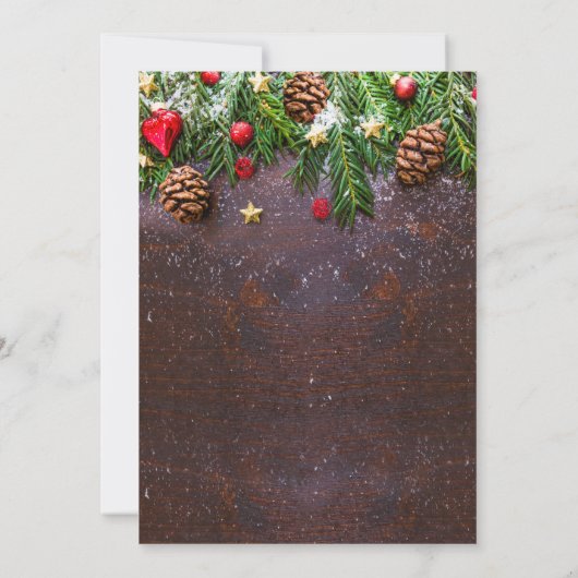 Pine Cones Branch Rustic Corporate Kerstparty Kaart (Achterkant)