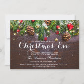 Pine Cones Branch Rustic Holiday kerstavond Kaart (Voorkant)