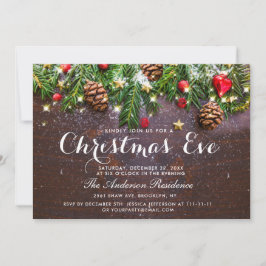 Pine Cones Branch Rustic Holiday kerstavond Kaart