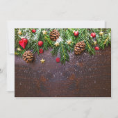 Pine Cones Branch Rustic Holiday kerstavond Kaart (Achterkant)