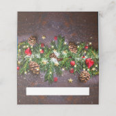 Pine Cones Branch Rustic Holiday Kerstfeest Plaatskaartje (Buitenkant ongevouwen)