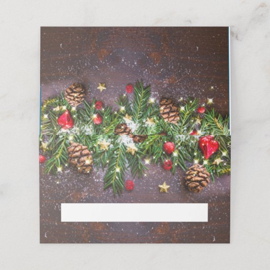 Pine Cones Branch Rustic Holiday Kerstfeest Plaatskaartje (Buitenkant ongevouwen)